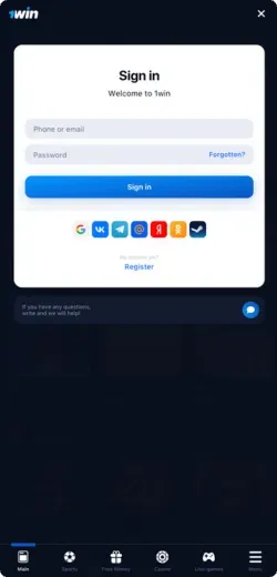 1Win Login into site